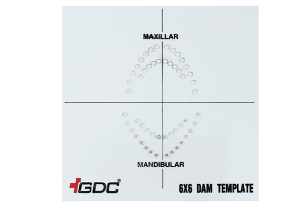 Dental Instrument Tool GDC Rubber Dam Template 6x6 (RDT)